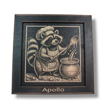 Load image into Gallery viewer, Framed Art - PERSONALIZED - CUSTOM - Raccoon Cooking