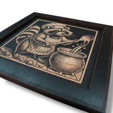 Load image into Gallery viewer, Framed Art - CUSTOM - Raccoon Cooking