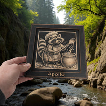 Load image into Gallery viewer, Framed Art - PERSONALIZED - CUSTOM - Raccoon Cooking