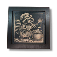 Load image into Gallery viewer, Framed Art - CUSTOM - Raccoon Cooking