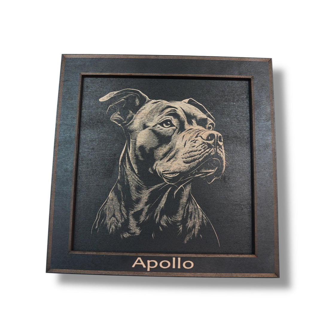 Framed Art - PERSONALIZED - CUSTOM - Pit Bull - Dog
