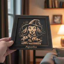 Load image into Gallery viewer, Framed Art - PERSONALIZED - CUSTOM - Happy Halloween Dog