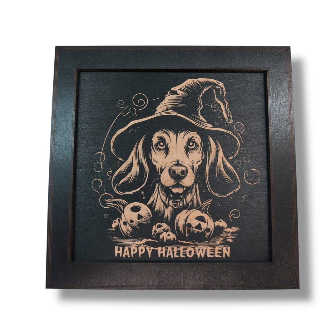 Framed Art - CUSTOM - Happy Halloween Dog