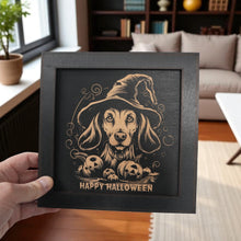 Load image into Gallery viewer, Framed Art - CUSTOM - Happy Halloween Dog