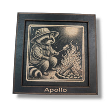 Load image into Gallery viewer, Framed Art - PERSONALIZED - CUSTOM - Raccoon Campfire