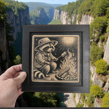Load image into Gallery viewer, Framed Art - CUSTOM - Raccoon Campfire