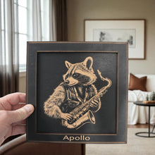 Load image into Gallery viewer, Framed Art - PERSONALIZED - CUSTOM - Raccoon Sax