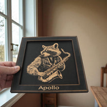 Load image into Gallery viewer, Framed Art - PERSONALIZED - CUSTOM - Raccoon Sax