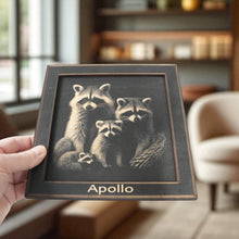Load image into Gallery viewer, Framed Art - PERSONALIZED - CUSTOM - Raccoon Family