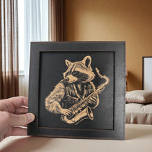 Load image into Gallery viewer, Framed Art - CUSTOM - Raccoon Sax