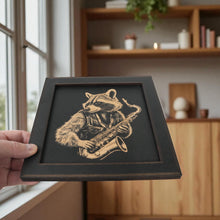 Load image into Gallery viewer, Framed Art - CUSTOM - Raccoon Sax