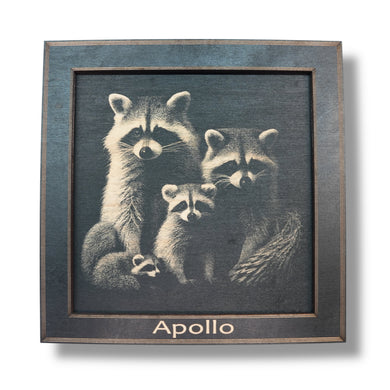 Framed Art - PERSONALIZED - CUSTOM - Raccoon Family