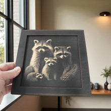 Load image into Gallery viewer, Framed Art - CUSTOM - Raccoon Family