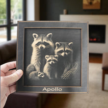 Load image into Gallery viewer, Framed Art - PERSONALIZED - CUSTOM - Raccoon Family