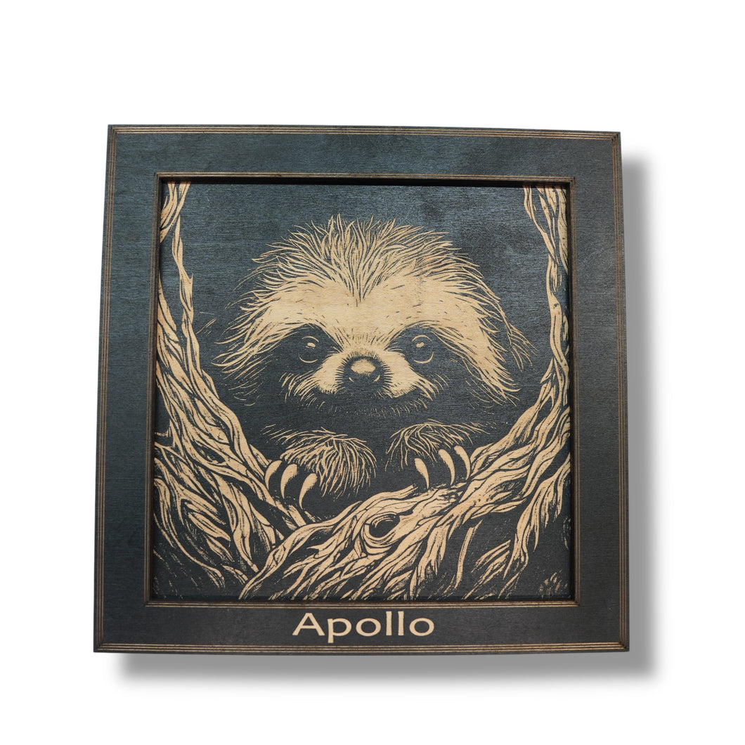 Framed Art - PERSONALIZED - CUSTOM - Sloth