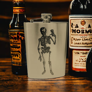 8oz Skeleton time is running out Stainless Steel Flask