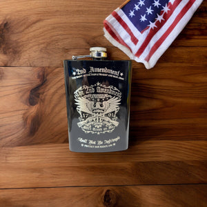 8oz BLACK 2nd Amendment Flask