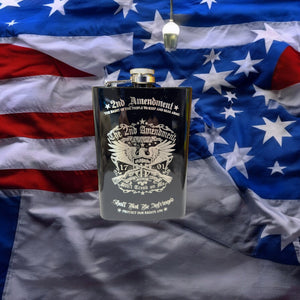 8oz BLACK 2nd Amendment Flask