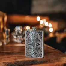 Load image into Gallery viewer, 8oz Celtic Design Stainless Steel Flask