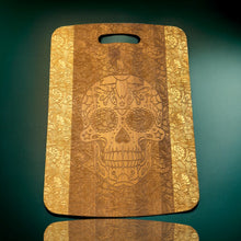 Load image into Gallery viewer, Sugar Skull Cutting Board 14''x9.5''x.5'' Bamboo