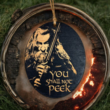 Load image into Gallery viewer, Ornament - You Shall Not Peek - Black Painted Wood 4x3in