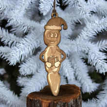 Load image into Gallery viewer, Ornament - Howdy Ho - Raw Wood 2x5in