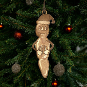 Ornament - Howdy Ho - Raw Wood 2x5in