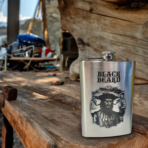 8oz Stainless Steel Black Beard Flask