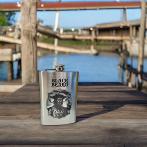 8oz Stainless Steel Black Beard Flask