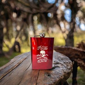 8oz RED Instant Pirate Just Add Rum Flask