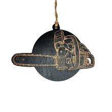 Load image into Gallery viewer, Ornament - Black - Chainsaw Logger Ornament