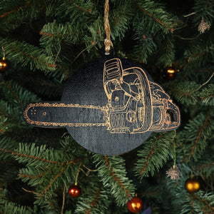 Ornament - Black - Chainsaw Logger Ornament