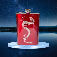 Load image into Gallery viewer, 8oz RED Chinese Dragon Flask