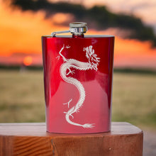 Load image into Gallery viewer, 8oz RED Chinese Dragon Flask