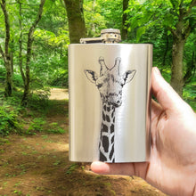 Load image into Gallery viewer, 8oz Giraffe Stainless Steel Flask