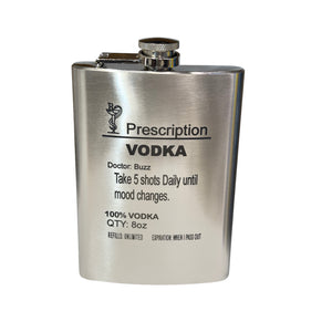 8oz Prescription Vodka Stainless Steel Flask