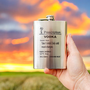 8oz Prescription Vodka Stainless Steel Flask