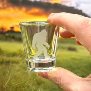 2oz Sasquatch Shotglass LASER