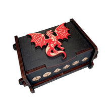 Load image into Gallery viewer, Dice Box - Black - The Red Dragon - 6x4x3