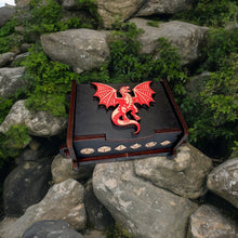 Load image into Gallery viewer, Dice Box - Black - The Red Dragon - 6x4x3