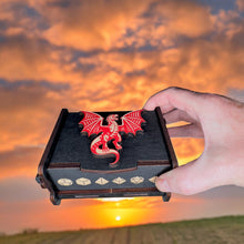 Load image into Gallery viewer, Dice Box - Black - The Red Dragon - 6x4x3