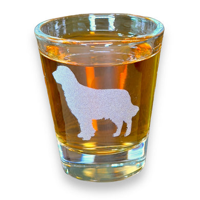 2oz Golden Retriever dog puppy Shot Glass