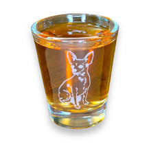 Load image into Gallery viewer, 2oz Chihuahua 2 dog puppy Shot Glass