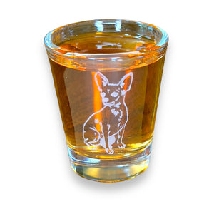 2oz Chihuahua 2 dog puppy Shot Glass