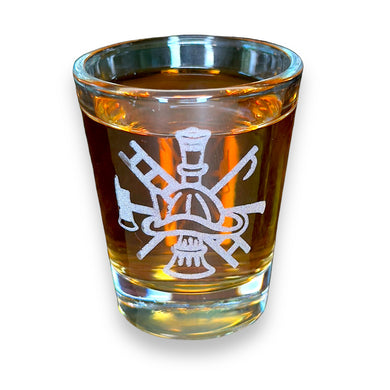 2oz Firefighter Emblem Shot glass