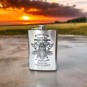 8oz Viking No Mercy Stainless Steel Flask