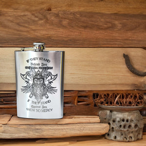 8oz Viking No Mercy Stainless Steel Flask