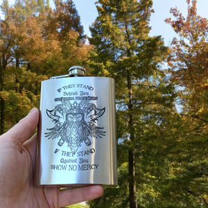 8oz Viking No Mercy Stainless Steel Flask