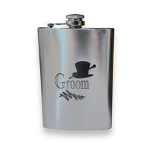 Load image into Gallery viewer, 8oz Groom Wedding Stainless Steel Flask