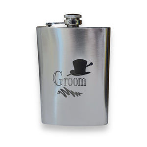 8oz Groom Wedding Stainless Steel Flask